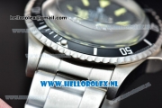 Rolex Submariner Vintage Asia 2813 Automatic Steel Case with Black Dial Yellow Dots Markers and Steel Bracelet