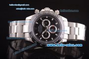 Rolex Daytona II Automatic 7750 Coating Steel Case and Strap with Black Dial