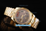 Rolex Day-Date II Automatic Movement Full Gold with Green Markers and Black Dial