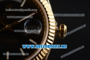 Rolex Day-Date Clone Rolex 3255 Automatic Yellow Gold Case/Bracelet with Black Dial and Stick Markers
