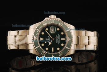 Rolex Submariner Swiss ETA 2836 Automatic Movement Steel Case and Strap with Green Dial and Green Ceramic Bezel