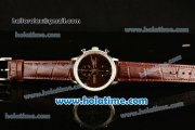 IWC Portuguese Chrono Miyota OS20 Quartz Steel Case with Brown Leather Strap and Brown Dial