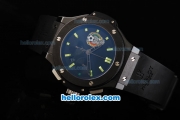 Hublot Big Bang Swiss Valjoux 7750 Automatic Movement Full Ceramic Case with Black Dial and Green Stick Markers