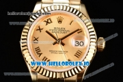 Rolex Datejust Swiss ETA 2671 Automatic Yellow Gold Case with Yellow Gold Dial Roman Numeral Markers and Yellow Gold Bracelet (BP)