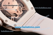 Richard Mille RM 52-01 Miyota 6T51 Automatic Rose Gold Case with Blue Skull Dial and White Rubber Bracelet