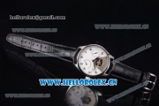 IWC Portuguese Tourbillon Asia ST25 Automatic Steel Case with White Dial Arabic Numeral Markers and Black Leather Strap