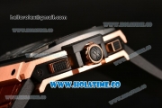 Hublot MP-06 Senna Chrono Miyota OS20 Quartz Rose Gold Case with Skeleton Dial PVD Bezel and Brown Leather Strap