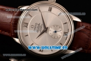 Omega De Ville Co-Axial Asia Automatic Steel Case with Stick/Roman Numeral Markers and Brown Leather Strap