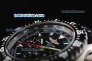 Breitling Skyracer Automatic Movement Steel Case with PVD Bezel and Black Dial