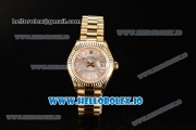 Rolex Datejust Swiss ETA 2671 Automatic Yellow Gold Case with Sliver Dial Stick Markers and Yellow Gold Bracelet (BP)