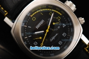 Ferrari California Automatic Movement Black Dial with Numeral Markers and Yellow Second Hand