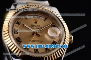 Rolex Day-Date II Asia Automatic Two Tone Case/Bracelet with Yellow Gold Dial and Luminous Hands