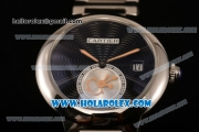 Cartier Rotonde De Miyota Quartz Steel Case/Bracelet with Black Dial