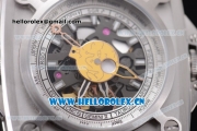 Hublot Masterpiece MP 08 Antikythera Sunmoon Asia 2813 Automatic Steel Case Skeleton Dial Yellow Leather Strap and White Markers