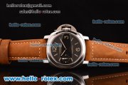 Panerai Luminor Marina Swiss ETA 6497 Manual Winding Stainless Steel Case with Black Dial and Brown Leather Strap