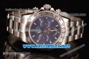 Rolex Daytona Chrono Swiss Valjoux 7750 Automatic Stainless Steel Case/Bracelet with Blue Dial and Stick Markers (BP)