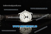 Jaeger-LECoultre Master Calendar Miyota 9015 Automatic Steel Case White Dial With Stick Markers Black Leather Strap (JH)