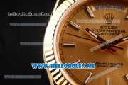 Rolex Day-Date Asia 2813 Automatic Yellow Gold Case/Bracelet with Yellow Gold Dial and Stick Markers (BP)