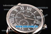 Cartier Rotonde De Asia Manual Winding Steel Case with Black Dial and White Roman Numeral Markers