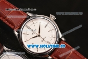 Rolex Cellini Time Asia Automatic Steel Case with Brown Leather Strap White Dial and Silver Stick Markers (New)