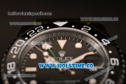 Rolex GMT-Master II Asia Automatic PVD Case with Black Dial and White Markers - Army Green Nylon Strap