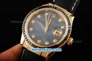 Rolex Datejust Automatic Movement ETA Coating Case with Black Diamond Bezel-Black Dial