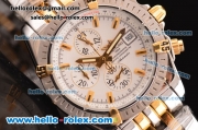 Breitling Chronomat Evolution 36mm Chronograph Miyota OS10 Quartz Two Tone Case/Strap with White Dial