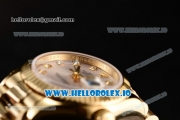 Rolex Datejust Swiss ETA 2671 Automatic Yellow Gold Case with Sliver Dial Diamonds Markers and Yellow Gold Bracelet (BP)