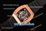 Richard Mille RM 038 Asia Automatic Rose Gold Case with Skeleton Dial and Black Inner Bezel - White Dot Markers