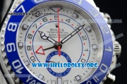 Rolex Yacht-Master II Chrono Swiss Valjoux 7750 Automatic Steel Case with White Dial Blue Bezel and Stainless Steel Bracelet - (BP)