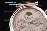 IWC Da Vinci Asia RL18 Automatic Steel Case with White Dial and Brown Leather Strap