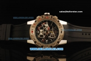 Richard Mille RM 025 Automatic Movement Black Skeleton Dial with Black Rubber Strap