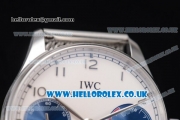 IWC Portuguese Automatic Clone IWC 52010 Automatic Stainless Steel Case/Bracelet with Blue Subdials and Arabic Number Markers (YL)