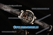 Cartier Ballon Bleu De Tourbillon Asia Automatic Steel Case with Black Skeleton Dial and Black Leather Strap