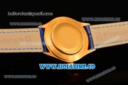 Rolex Cellini Time Asia 2813 Automatic Yellow Gold Case White Dial Blue Leather Strap and Stick/Roman Numeral Markers