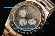 Rolex Daytona Chronograph Swiss Valjoux 7750 Automatic Movement Steel Case with Roman Numerals and Black Bezel