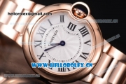 Cartier Ballon Bleu Medium Miyota OS2035 Quartz Rose Gold Case/Bracelet with White Dial and Roman Numeral Markers