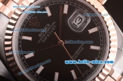 Rolex Datejust Automatic Movement Two Tone with Black Dial and White Stick Markers