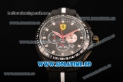 Ferrari Race Day Watch Chrono Miyota OS20 Quartz PVD Case with Black Dial and Silver Stick Markers - One White Subdial