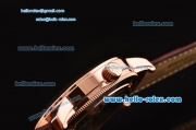 Vacheron Constantin Malte Tourbillon Asia ST22 Automatic Rose Gold Case with Brown Leather Strap White Dial
