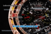 Richard Mille RM 60-01 Asia 2813 Automatic Rose Gold Case with Skeleton Dial and Blue Rubber Strap Rose Gold Bezel (EF)