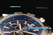 Breitling Chronomat B01 Chronograph Quartz Movement Full Steel with Blue Dial and Stick Markers