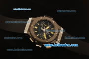 Hublot Big Bang Swiss Valjoux 7750 Automatic PVD Case with Black Dial and Black Rubber Strap