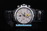 Tag Heuer Carrera Chronograph Quartz Movement with White Dial and Black Strap