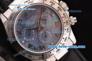Rolex Daytona Chronograph Swiss Valjoux 7750-SHG Automatic Steel Case with Black MOP Dial and Roman Numeral Markers