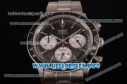 Rolex Daytona Vintage Chrono Miyota OS20 Quartz Steel Case/Bracelet with Black Dial and Stick Markers