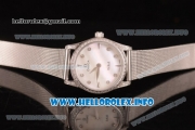 Omega De Ville Prestige Miyota Quartz Stainless Steel Case/Bracelet with White MOP Dial Diamonds Markers