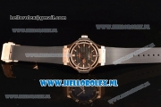 Hublot Big Bang Tutti Japanese Miyota Quartz Rose Gold Case with Black Dial Stick Markers and Black Rubber Strap