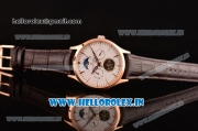 Jaeger-LECoultre Master Asia ST17 Run Fly Automatic Rose Gold Case with Stick Markers and White Dial