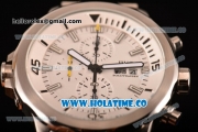 IWC Aquatimer Chronograph Miyota Quartz Full Steel with White Dial and Stick Markers